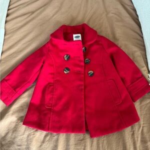 Old Navy Kids Bright Red Peacoat